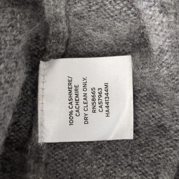 Halogen v-neck long sleeve cashmere sweater gray M - Picture 3 of 9